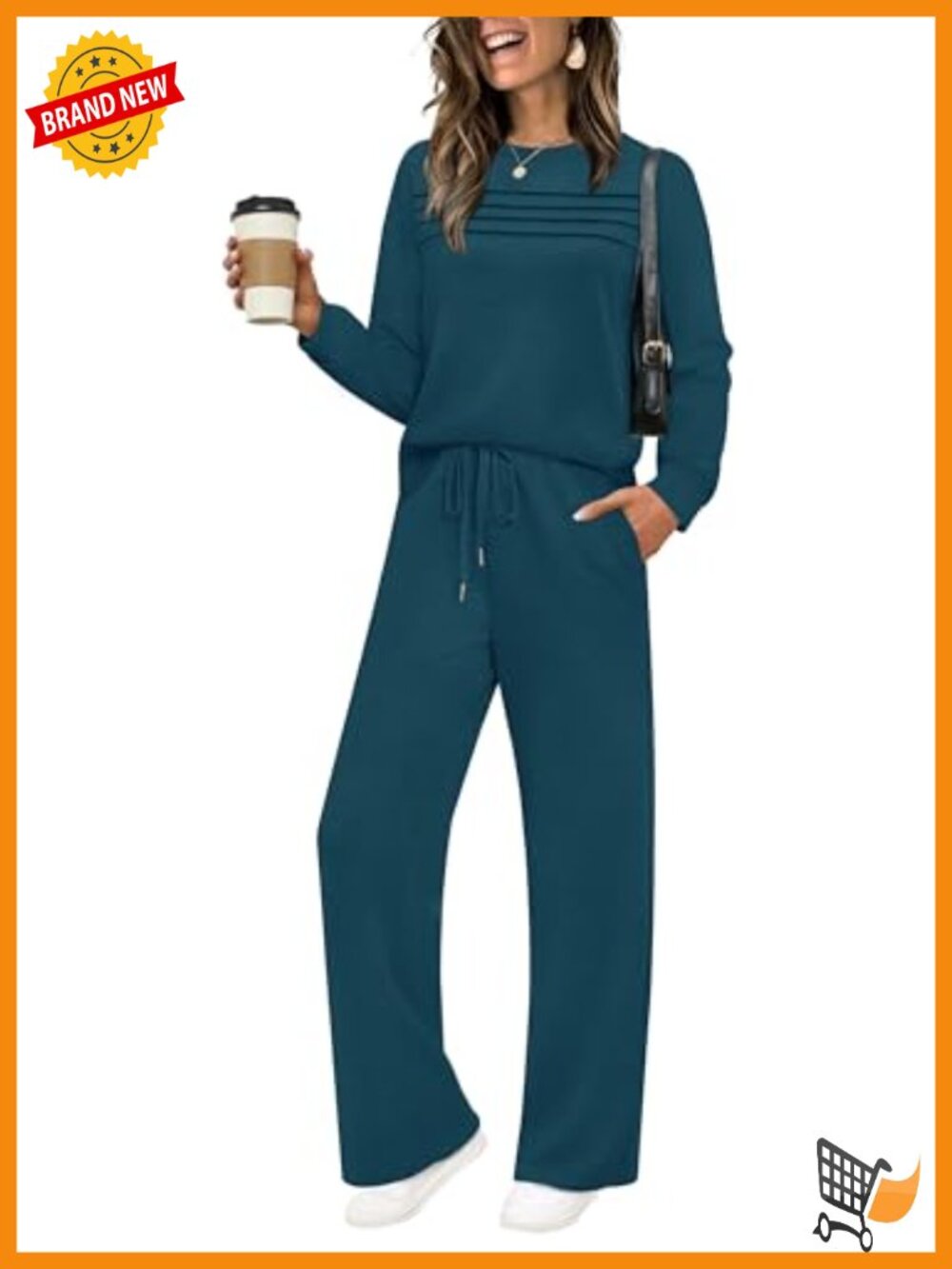 2 Piece Lounge Set Sweatshirt Wide Leg Tracksuit Travel Outfits Casual